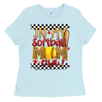 Baby Blue in my softball mom era Ladies Tee - Artiststas