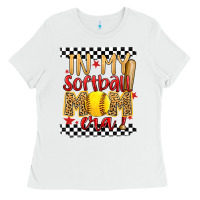 White in my softball mom era Ladies Tee - Artiststas