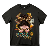 Asphalt Western Messy Bun Boss Lady With Money Heavy Core Tee - BundleAndBundleShop
