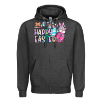 Charcoal Heather happy easter nurse Zipper Hoodie - CowhideDigitalArt
