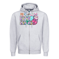 Heather Grey happy easter nurse Zipper Hoodie - CowhideDigitalArt