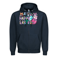 Navy happy easter nurse Zipper Hoodie - CowhideDigitalArt