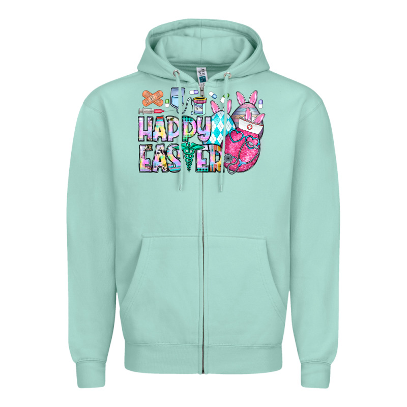 Happy Easter Nurse Zipper Hoodie by CowhideDigitalArt | Teevron