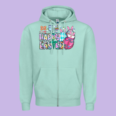 Happy Easter Nurse Zipper Hoodie Designed By Cowhidedigitalart