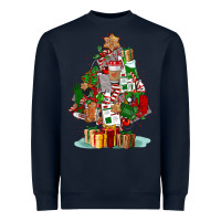 Navy nurse christmas tree Heavyweight Sweatshirt - FaDigitalArtStudio