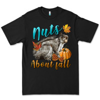 Black Nuts About Fall Squirrel Premium Tee - LillyAllenDesigns