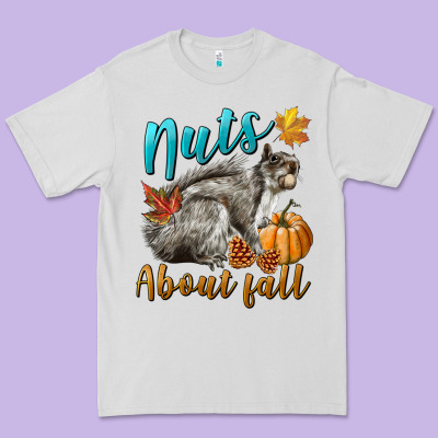 Nuts About Fall Squirrel Premium Tee Designed By Lillyallendesigns