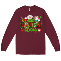 Burgundy nurse claus christmas Long Sleeve Tee - CowGirlArtShop