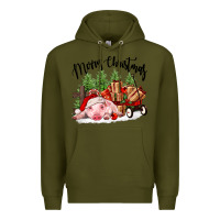Army Green merry christmas pig Premium Hoodie - FaDigitalArtStudio