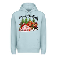 Blue Mist merry christmas pig Premium Hoodie - FaDigitalArtStudio