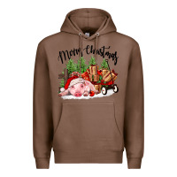 Chestnut merry christmas pig Premium Hoodie - FaDigitalArtStudio