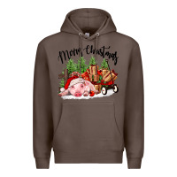 Coffee merry christmas pig Premium Hoodie - FaDigitalArtStudio