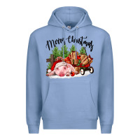 Colony Blue merry christmas pig Premium Hoodie - FaDigitalArtStudio
