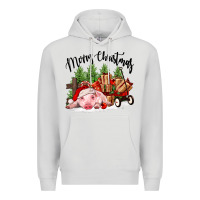 Dove Grey merry christmas pig Premium Hoodie - FaDigitalArtStudio
