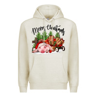 Oatmeal Heather merry christmas pig Premium Hoodie - FaDigitalArtStudio