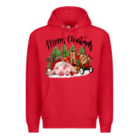 Red merry christmas pig Premium Hoodie - FaDigitalArtStudio