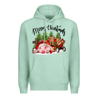 Seafoam merry christmas pig Premium Hoodie - FaDigitalArtStudio