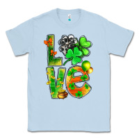 Dusty Blue st.patrick love with clover Classic Tee - NancyCooperArtShop