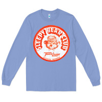 Colony Blue sleepy bear club   70s thrift store aesthetic Long Sleeve Tee - lanVoArt