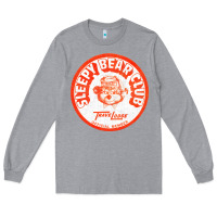 Heather Grey sleepy bear club   70s thrift store aesthetic Long Sleeve Tee - lanVoArt