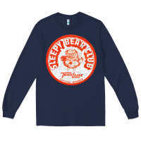 Navy sleepy bear club   70s thrift store aesthetic Long Sleeve Tee - lanVoArt