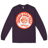 Plum sleepy bear club   70s thrift store aesthetic Long Sleeve Tee - lanVoArt