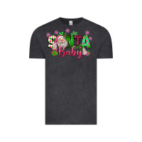 Vintage Black santa baby pink christmas Vintage Tee - texasbilliewilder