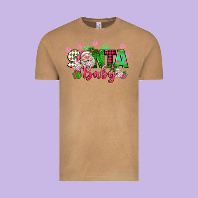 Santa Baby Pink Christmas Vintage Tee Designed By Texasbilliewilder