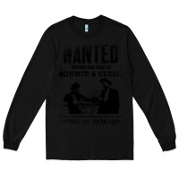 Black wanted bonnie and clyde, distressed Long Sleeve Tee - lanVoArt