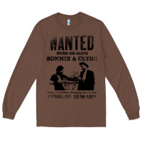 Chestnut wanted bonnie and clyde, distressed Long Sleeve Tee - lanVoArt