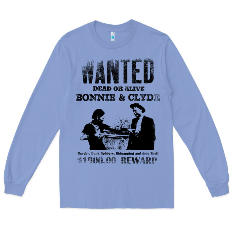Wanted Bonnie And Clyde, Distressed Long Sleeve Tee by lanVoArt | Teevron