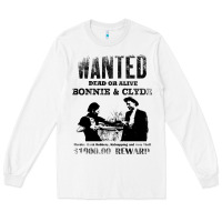 White wanted bonnie and clyde, distressed Long Sleeve Tee - lanVoArt