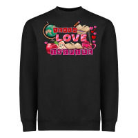 Black Valentine's Day Teach Love Inspire Heavyweight Sweatshirt - FaDigitalArtStudio