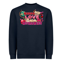 Navy Valentine's Day Teach Love Inspire Heavyweight Sweatshirt - FaDigitalArtStudio