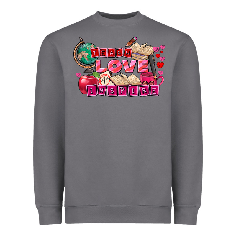 Valentine's Day Teach Love Inspire Heavyweight Sweatshirt by FaDigitalArtStudio | Teevron