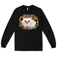 Black hedgehog with sunflowers and leopard Long Sleeve Tee - Jasminsmagicworld