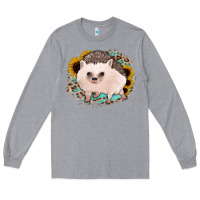 Heather Grey hedgehog with sunflowers and leopard Long Sleeve Tee - Jasminsmagicworld