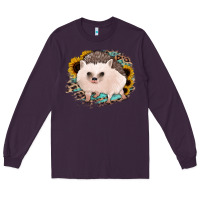 Plum hedgehog with sunflowers and leopard Long Sleeve Tee - Jasminsmagicworld
