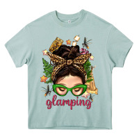 Arona Glamping Messy Bun With Glamping Camp Tent Bbs Heavy Core Tee - BundleAndBundleShop