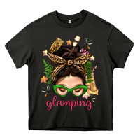 Asphalt Glamping Messy Bun With Glamping Camp Tent Bbs Heavy Core Tee - BundleAndBundleShop