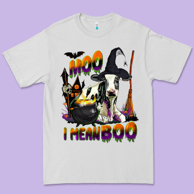 Moo I Mean Boo Holstein Cow Premium Tee Designed By Lillyallendesigns