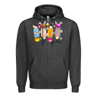 Charcoal Heather Easter Teacher Life Zipper Hoodie - CowhideDigitalArt