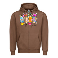 Chestnut Easter Teacher Life Zipper Hoodie - CowhideDigitalArt