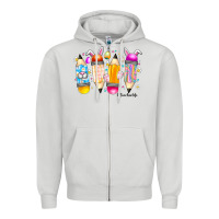 Dove Grey Easter Teacher Life Zipper Hoodie - CowhideDigitalArt