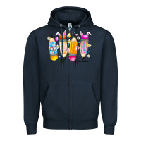 Navy Easter Teacher Life Zipper Hoodie - CowhideDigitalArt