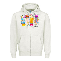 Oatmeal Heather Easter Teacher Life Zipper Hoodie - CowhideDigitalArt