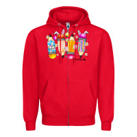 Red Easter Teacher Life Zipper Hoodie - CowhideDigitalArt