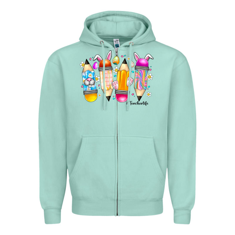 Easter Teacher Life Zipper Hoodie by CowhideDigitalArt | Teevron