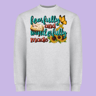 Fearfully And Wonderfully Made Heavyweight Sweatshirt Designed By Bundleandbundleshop