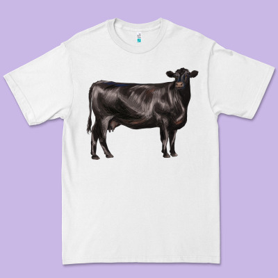 Black Angus Cow Premium Tee Designed By Lillyallendesigns